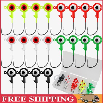 20 Pieces Lure Fishhook High Carbon Steel Fishing Jig Hook for Soft Worm Lures