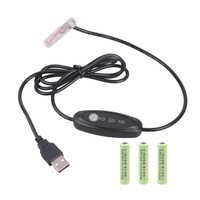 3A Battery Elimination Usb 5V Power Supply Cable Replace 2-4Pcs 1.5V LR03