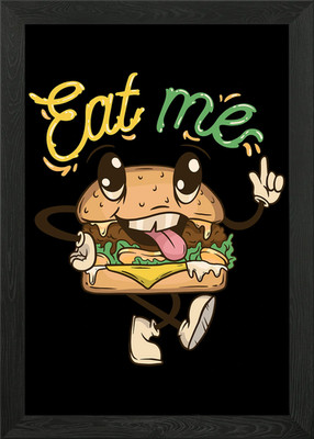 eat me cute bread cheese Framed Wall Art Poster Canvas Print Picture