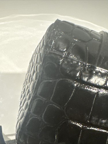 BALENCIAGA Black Crocodile Embossed Leather XXS Shopping Tote Bag - Picture 6 of 11
