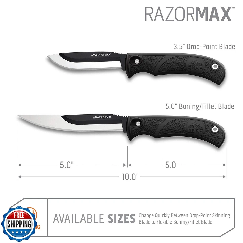 OUTDOOR EDGE RazorMax - Replaceable Fixed Blade Hunting Knife with 3.5" Drop- Foto 4 de 4
