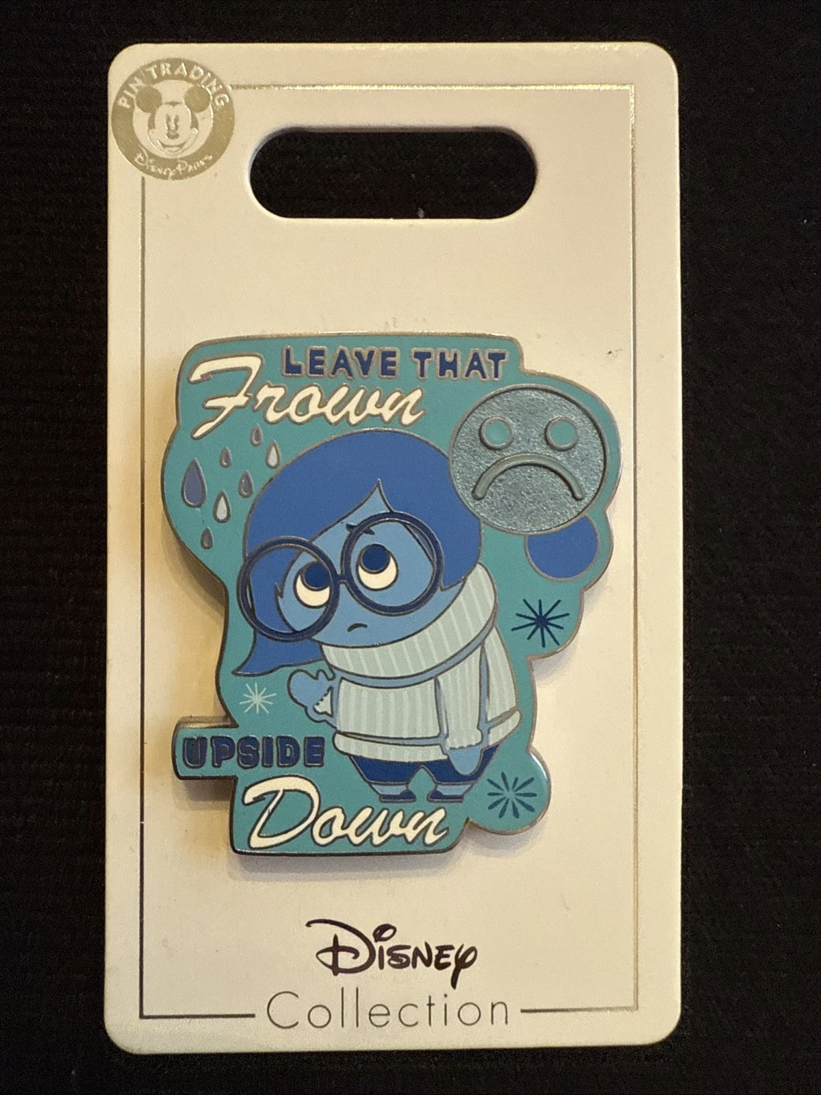 2021 Disney Parks Inside Out Sadness Leave That Frown Upside Down Pin New OE