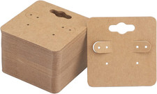 100Pcs Earring Display Holder Cards, 2 Inch Brown Earring Hanging Cards, Blank K