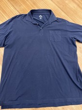 Peter Millar Polo Shirt Mens XXL Large Blue Seaside Wash Preppy Golf Pocket
