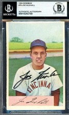 Joe Nuxhall Beckett BAS Signed 1954 Bowman Autograph