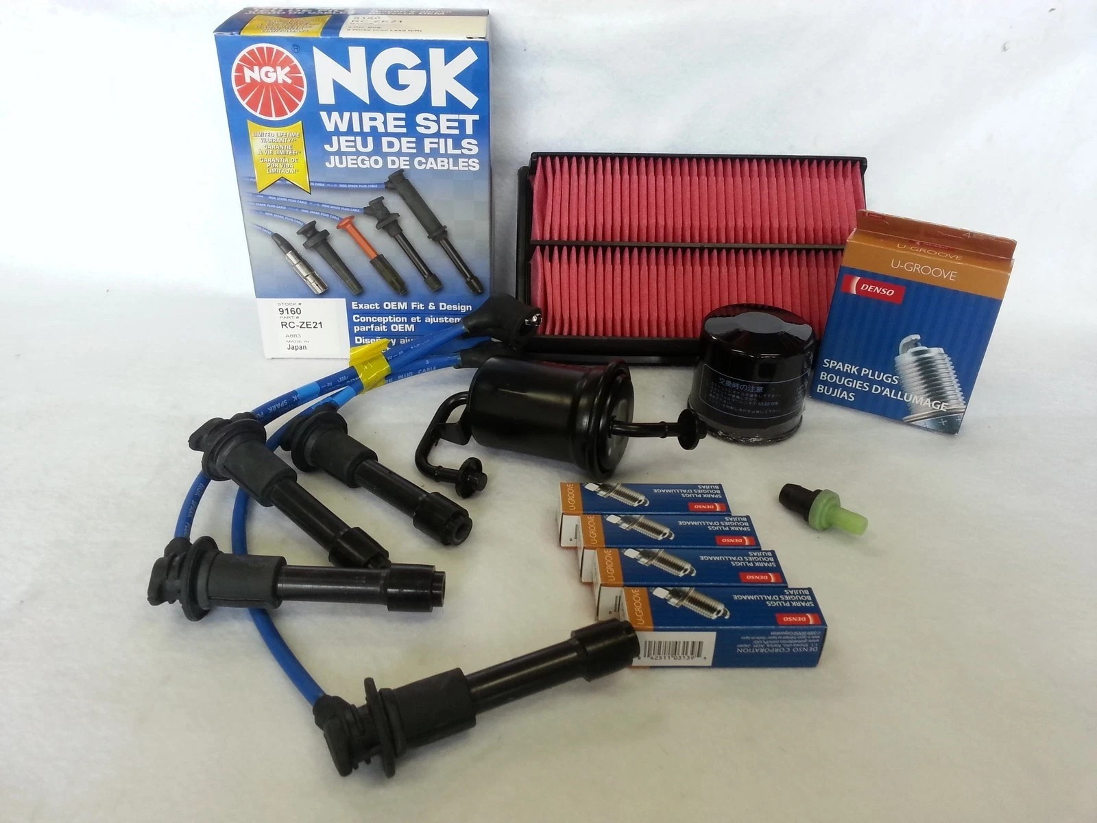 1994-1997 Mazda Miata Tune Up Kit Denso U-Groove 2 Step Colder Spark Plugs