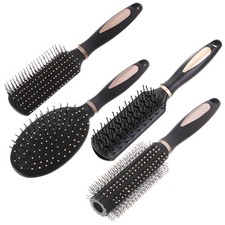 Pack of 4 Anti-Static Hair Tools: Oval Comb, Vent Brush, Detangling Paddle Brush