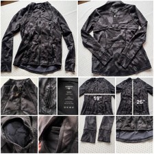 Lululemon Define Jacket Black Camo Full Zip Thumbhole Pockets Womens Size 8