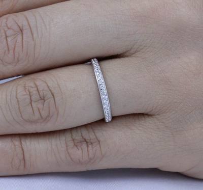 Anello A Fascia Eternity In Argento Sterling 925 Con Zirconi - Foto 2