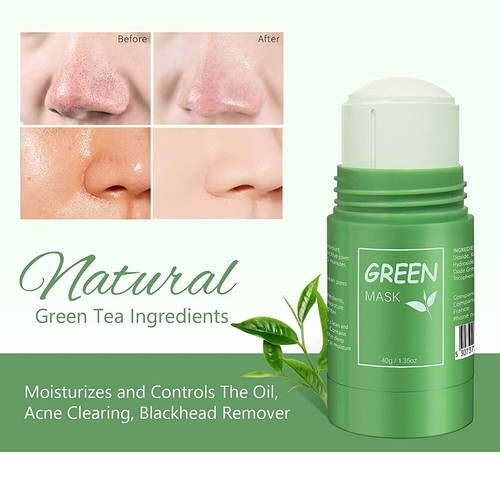 3PCS Green Tea Mask Stick Facial Cleansing Oil Acne Blackhead Control Deep Clean - Picture 11 of 24