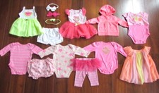 CHILDREN'S PLACE  CARTER'S  BUNDLES Lot of 14 0-3 M Newborn Baby Girl Clothes