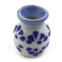 Puppenhaus Miniatur Traditionell Stil Blau Gepunktete Vase