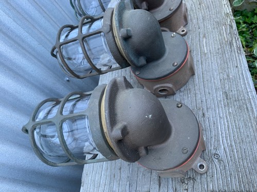 Three VINTAGE Pauluhn Naval Brass or Bronze Sconce Lights salvaged WA Ferry - Picture 6 of 8