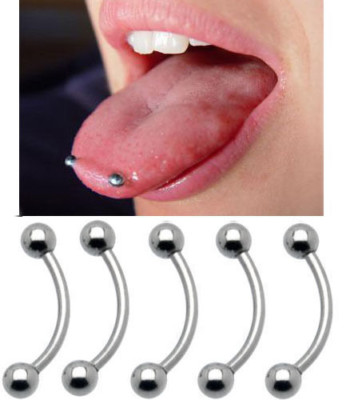 or Steel Curved Barbell 14g 4mm Ball 12mm 14mm 16mm