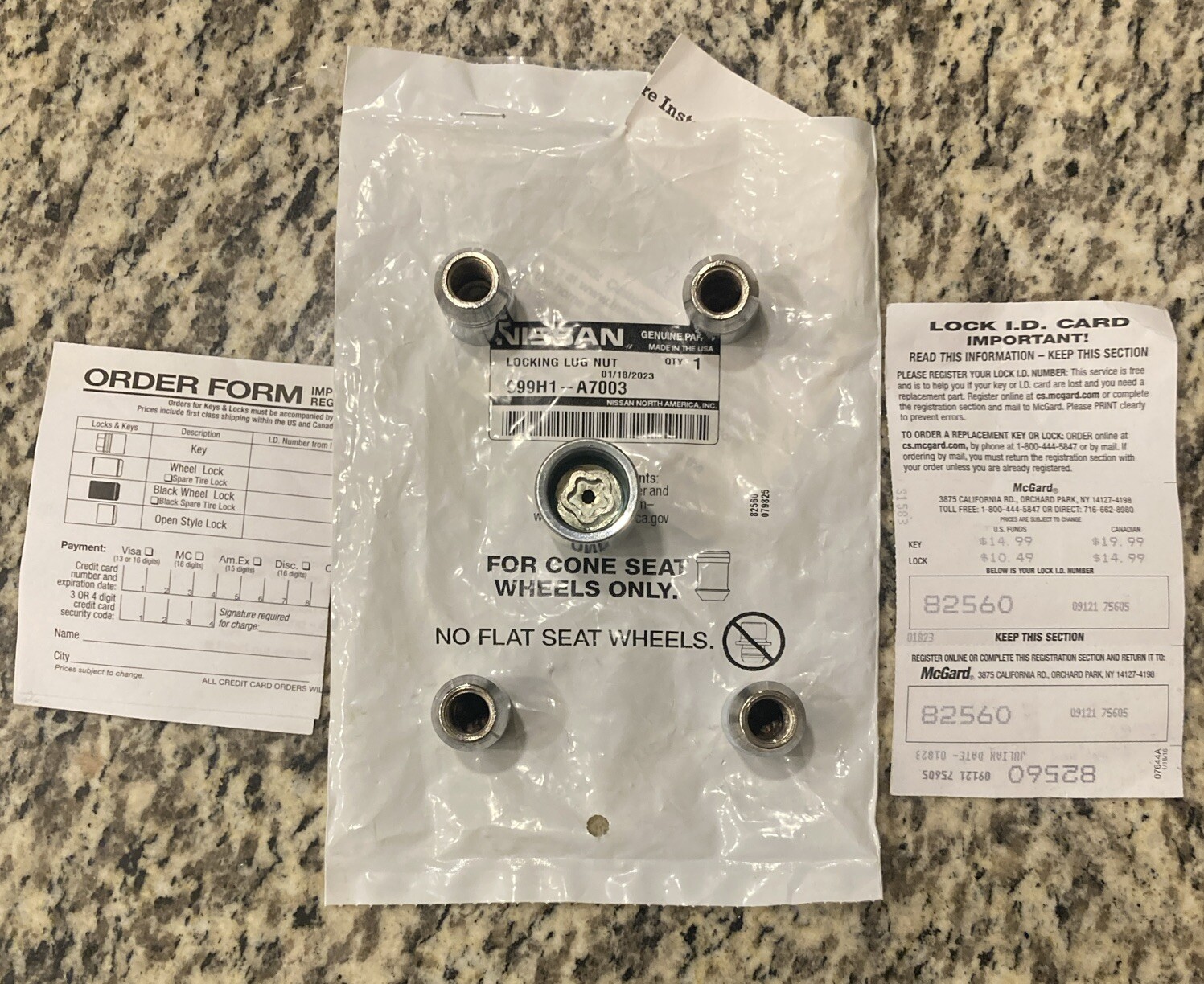 NISSAN OEM Cone Seat WHEEL LOCK SET Part 999H1A7003 Lug Nuts Genuine