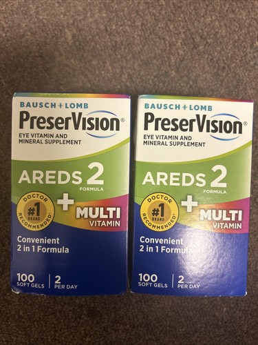 (Lot Of 2)PreserVision AREDS 2 Plus Formula Multivitamin Softgels - 100 ...