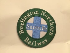 BURLINGTON NORTHERN SANTA FE  RAILROAD  NEW EMBROIDERED IRON  ON NAME PATCH 