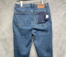 NWT Cavalli Class Denim Jeans Straight Leg High Rise Blue Stonewash Size 31 VTG