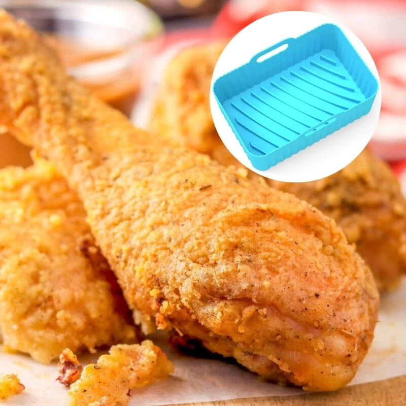 Air Fryer Baking Tray Silicone Pot Reusable Thin Home Kitchen Pizza Mat
