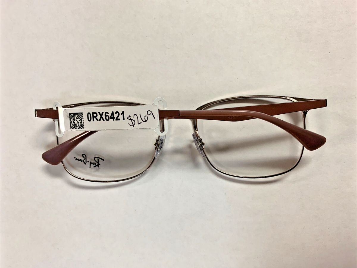 Ray-Ban RB 6421 2973 Matte Brown Rose Gold Square Eyeglasses Frames 54-18-145 Ray Ban Eyeglasses, Frames Only, RB 6421 2973, 53-18-145  main image 4