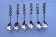 6 Cuillères À Caviar Russe époque Soviétique métal argenté U 1 - 40