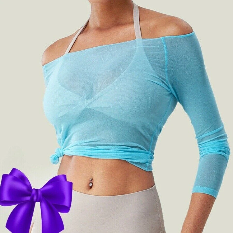 female lightweight quick-drying mesh sports long-sleeved T-shirt running tops
