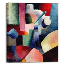 Macke composizione colorata design quadro stampa tela dipinto telaio arredo casa