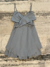 NEW SHEIN Dobby Mesh Ruffled Halter Blue Dress Size Medium
