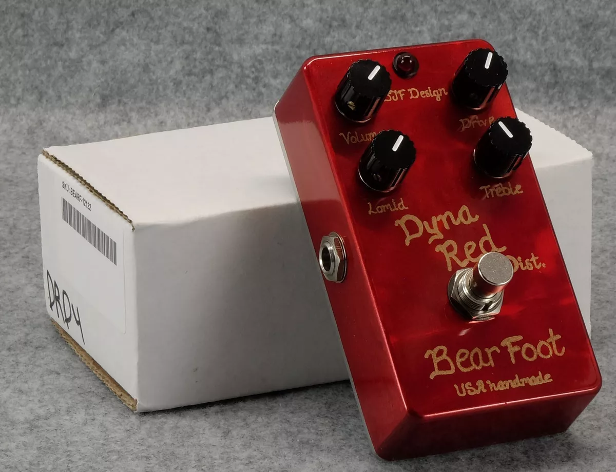 Rare BJF Design Bearfoot FX Dyna Red 4 Knob Distortion Pedal Handmade in USA