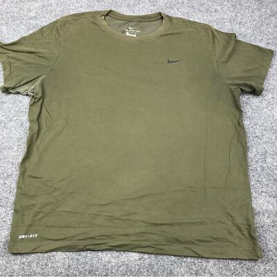 Nike Dri-Fit T-Shirt Men's Size XL Army Green Stains