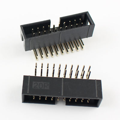 10-Pin Right Angle 2.54mm Box Header Connector - 24 Pcs IDC Male Sockets