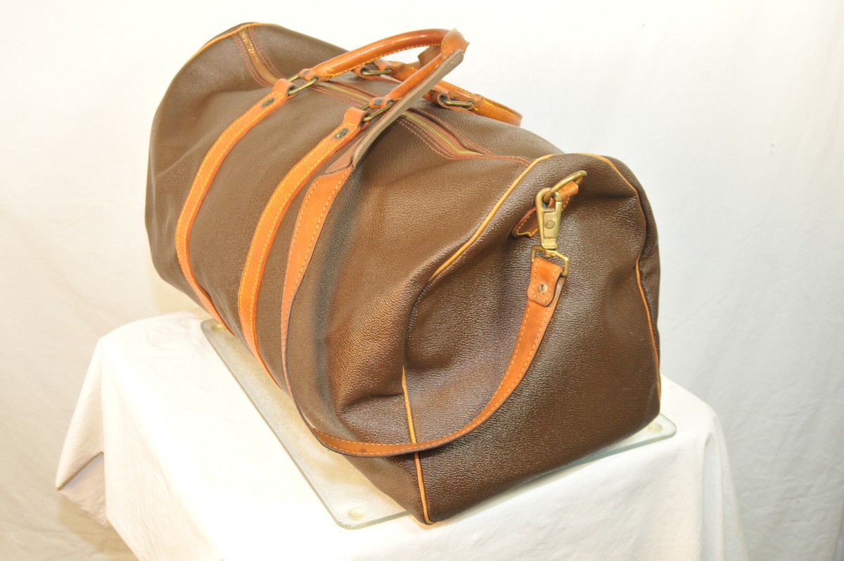 Hunting World Coated Canvas And Leather Duffle Bag Made In