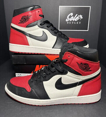 Nike Air Jordan 1 Retro High OG Bred Toe Red Black Shoe Men's Size 13  555088-610 | eBay