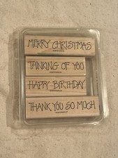 Stampin' Up Mounted Rubber Stamps Greetings 4 You Set - COMPLETE - 1997 CLEAN