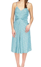 Michael Kors Women's Blue Printed Midi Midi Dress Cami Size S 