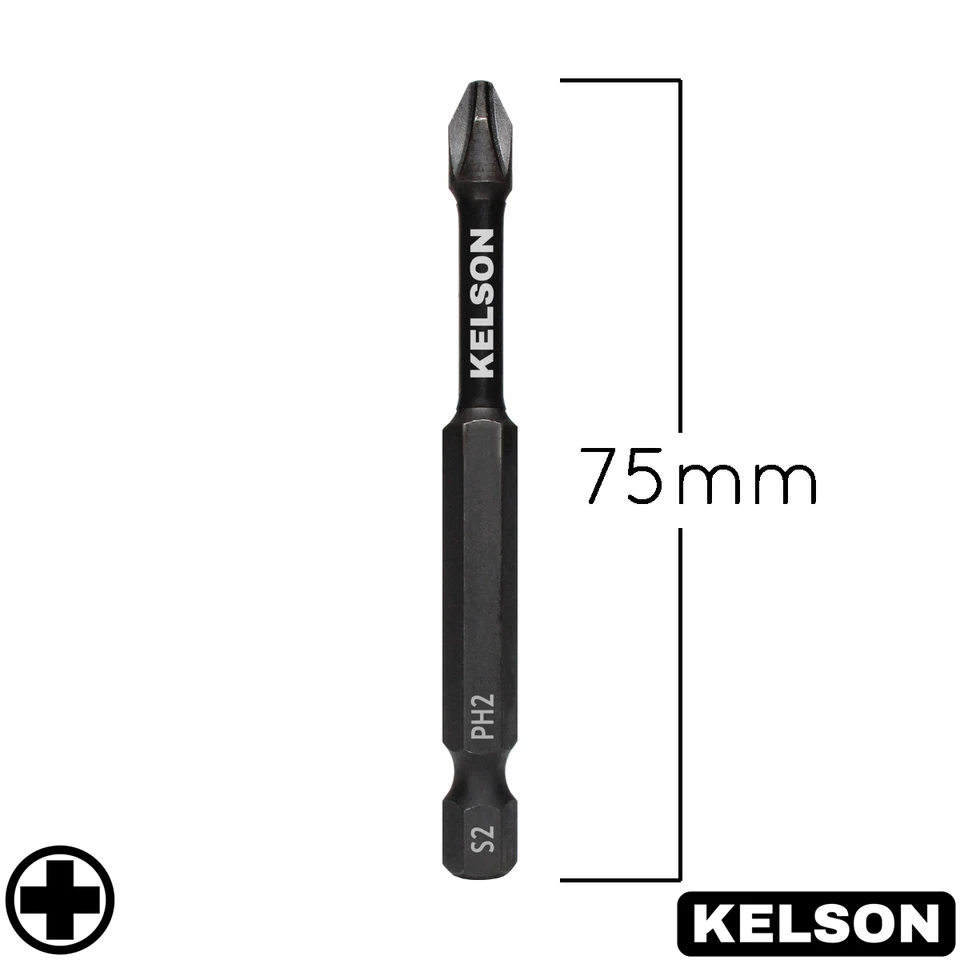 15 x Mixed 75mm Phillips PH1 PH2 PH3 Impact Screwdriver Bits Long 1/4" KELSON - Image 3 of 4