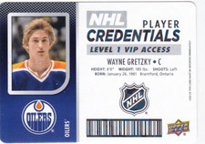 17/18 MVP..WAYNE GRETZKY..PLAYER CREDENTIALS..VIP ACCESS..# NHL-WG..OILERS
