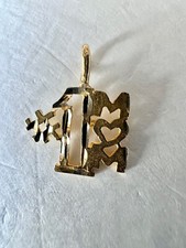 14K Yellow Gold 1 Mom Pendant Gift
