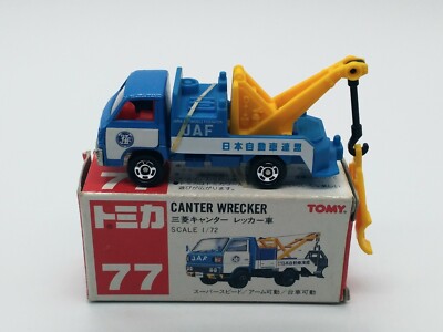 TOMY TOMICA 80' MITSUBISHI CANTER WRECKER BLAU 1:72 JAF NR. 77 NEU BOX