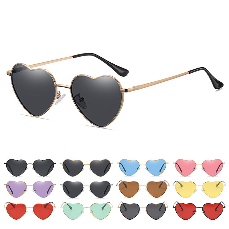 Metal Heart Sunglasses with UV400 Lens Protection Polarized Heart Sunglasses Fashion Lovely Style Metal Frame  main image 2