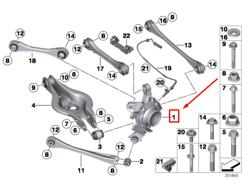 NEW BMW 4 COUPE F32, F82 REAR RIGHT WHEEL CARRIER 33326797508 