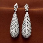Elegant Teardrop CZ Dangle Earrings with Statement Bridal Jewelry