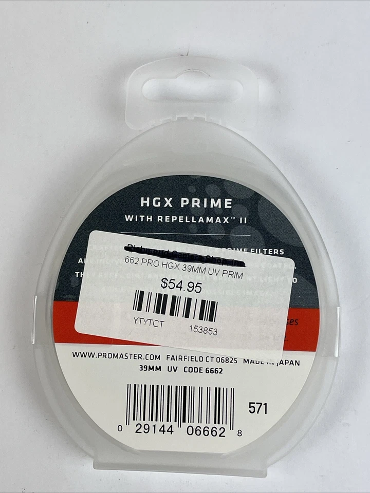 Promaster #6662 HGX Prime UV Filter 39mm w/Repellamax New In Box - Image 3 of 4