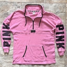 Victorias Secret PINK Sweatshirt Mock Neck 1/4 Zip PILLING Sz L