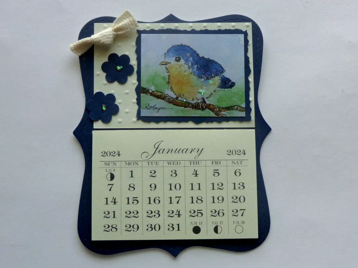 BIRD LOVERS BIRD WATCHERS 2024 MINI MAGNETIC CALENDAR MONTHLY TEAR OFF  PAGES