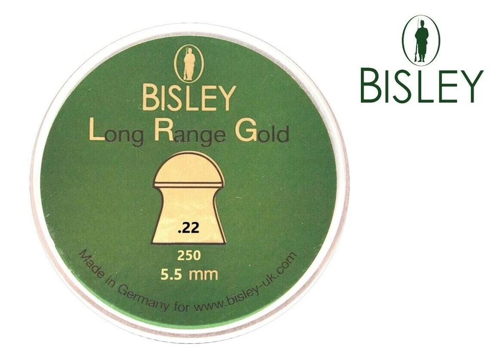 Bisley Long Range Gold Pellets .22 5.5mm Pellets Airgun Target Shooting QTY 250