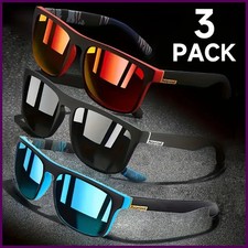 3PCS Square Polarized Sunglasses Anti Glare Sun Shades For Summer Party Vacation