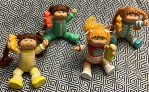 1984 Vintage Cabbage Patch Kids Doll Baby Mini Figures PVC Figurines Lot Of 4