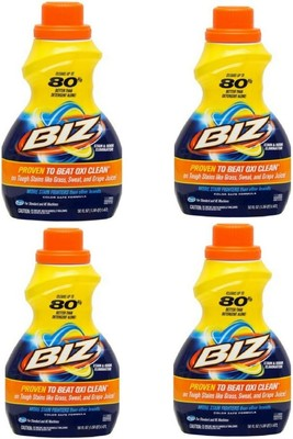 #ad BIZ Stain and Odor Eliminator Liquid for Tough Stains 50 Ounce 4 pack $42.99