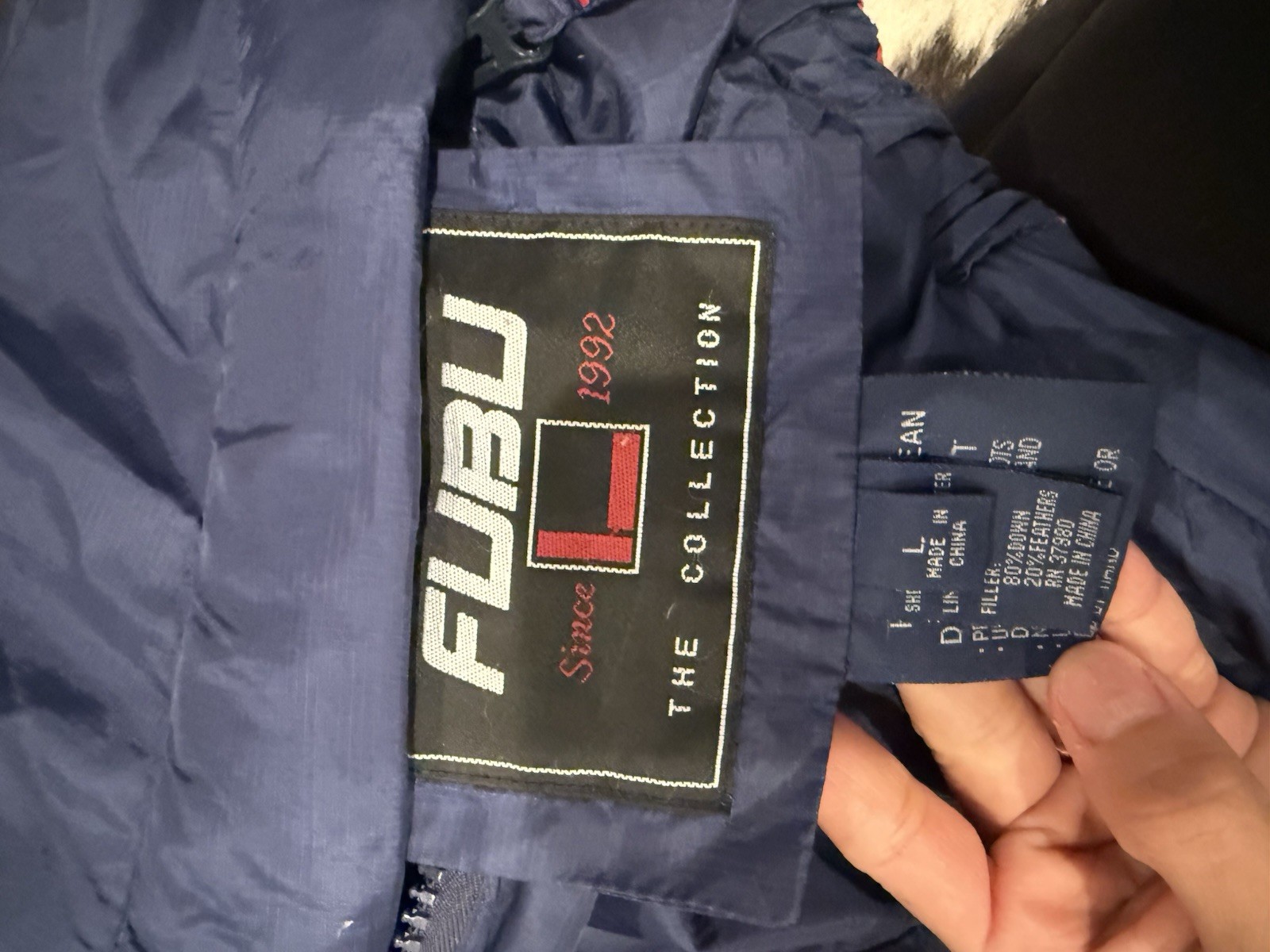 Ruby Men’s large Down Jacket Reversible Navy And … - image 15